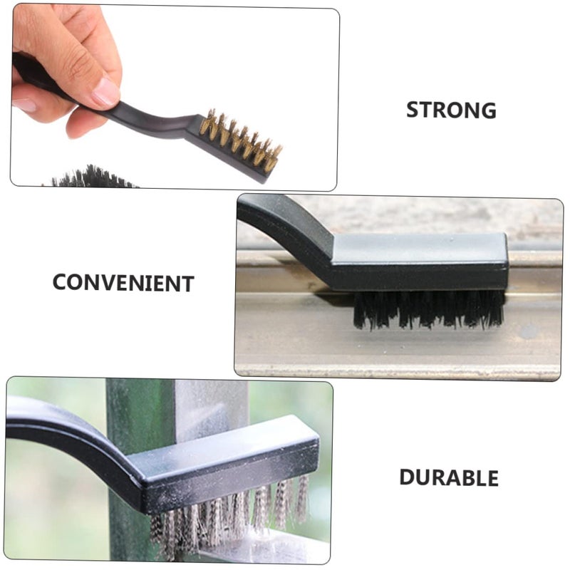 12Pcs Heavy Duty Wire Brush Copper Stainless Steel Bristle for Rust Removal Welding Slag Cleaning - Image 5